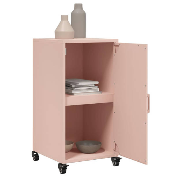 vidaXL Dressoir 36x39x72 cm staal roze