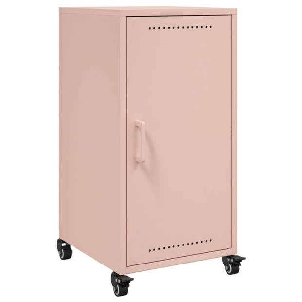 vidaXL Dressoir 36x39x72 cm koudgewalst staal roze