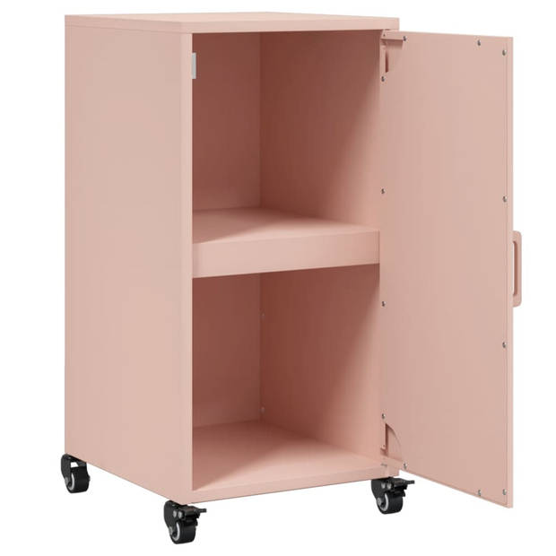 vidaXL Dressoir 36x39x72 cm koudgewalst staal roze