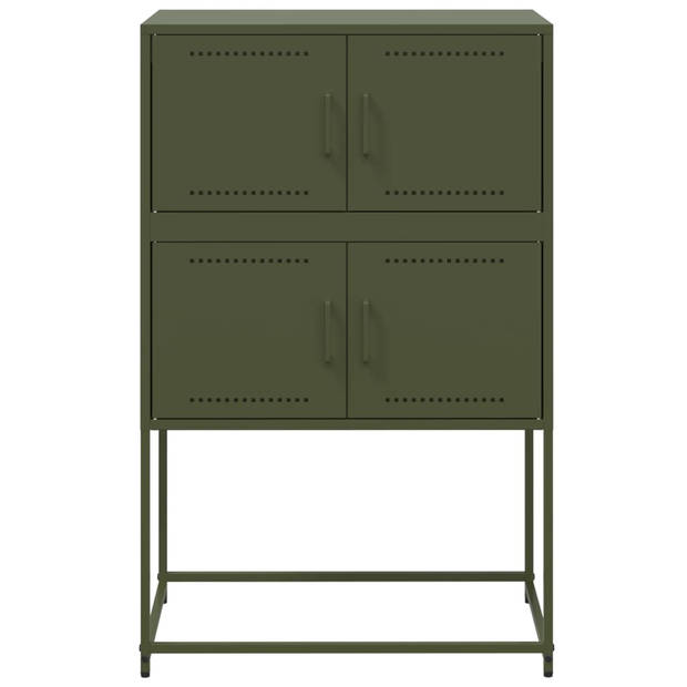 vidaXL Dressoir 68,5x38,5x107 cm staal olijfgroen