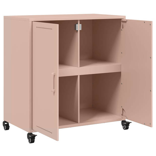 vidaXL Dressoir 68,5x39x72 cm staal roze