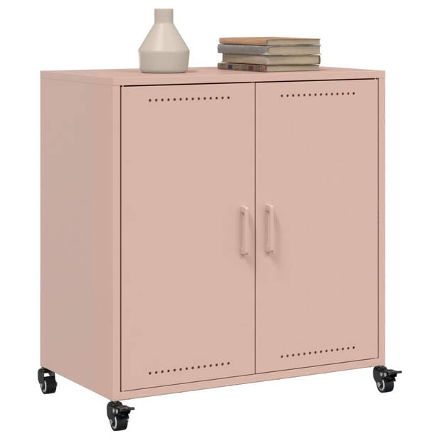 vidaXL Dressoir 68,5x39x72 cm staal roze