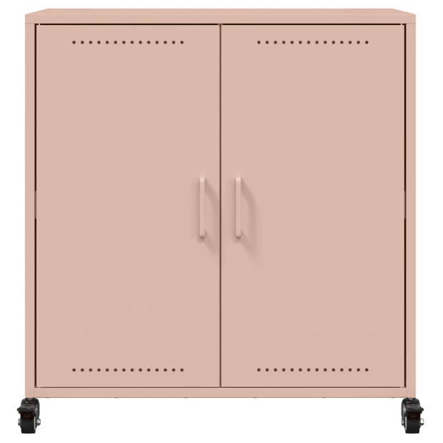 vidaXL Dressoir 68,5x39x72 cm staal roze