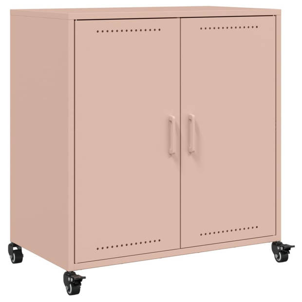 vidaXL Dressoir 68,5x39x72 cm staal roze