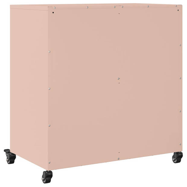 vidaXL Dressoir 68,5x39x72 cm staal roze