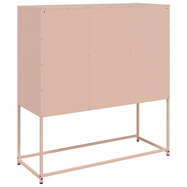 vidaXL Dressoir 100,5x39x107 cm staal roze