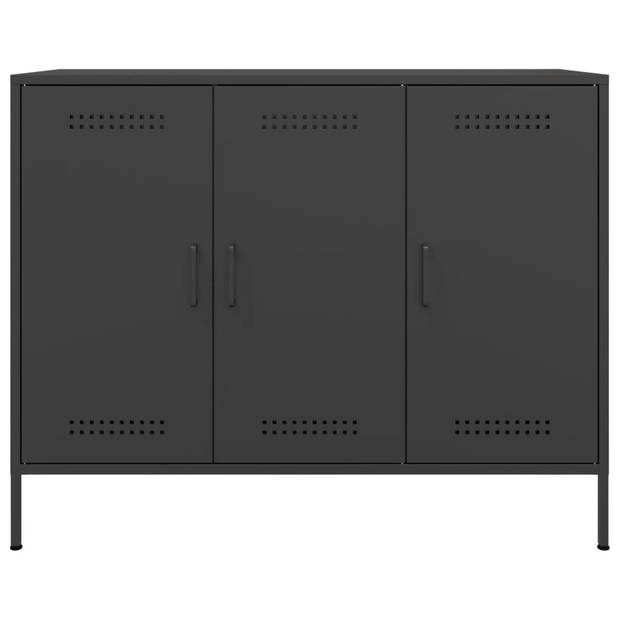 vidaXL Dressoir 100,5x39x79 cm staal zwart