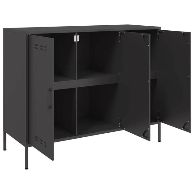 vidaXL Dressoir 100,5x39x79 cm staal zwart