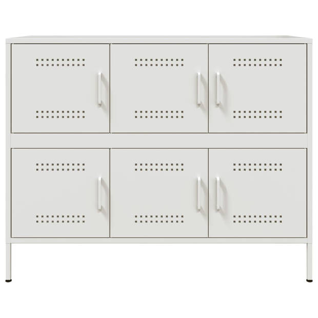 vidaXL Dressoir 100,5x39x79 cm staal wit