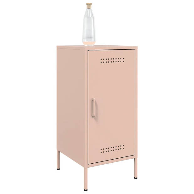 vidaXL Dressoir 36x39x79 cm staal roze