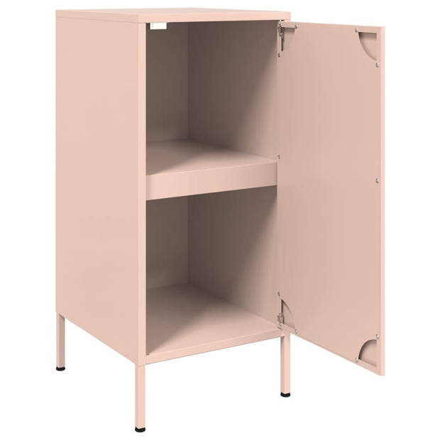 vidaXL Dressoir 36x39x79 cm koudgewalst staal roze