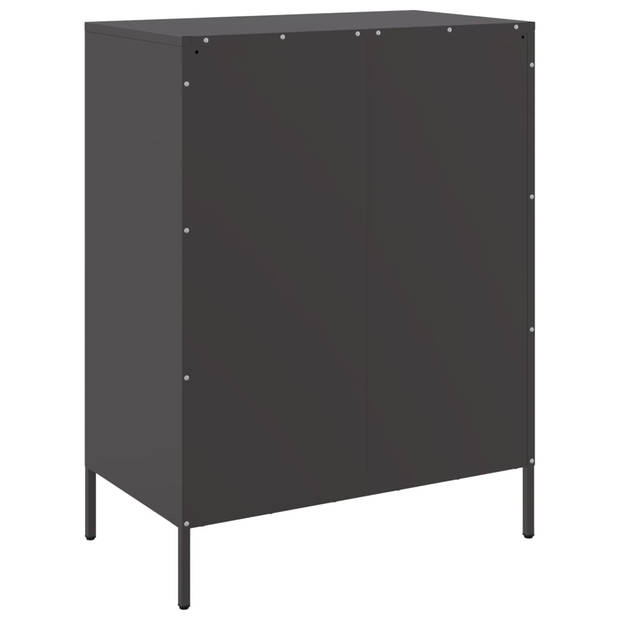 vidaXL Dressoir 68x39x89 cm staal zwart