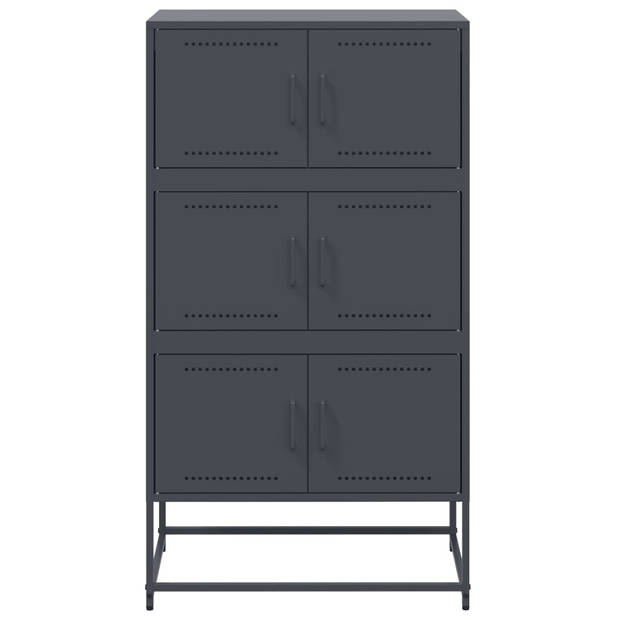 vidaXL Dressoir 68,5x38,5x123,5 cm staal antracietkleurig