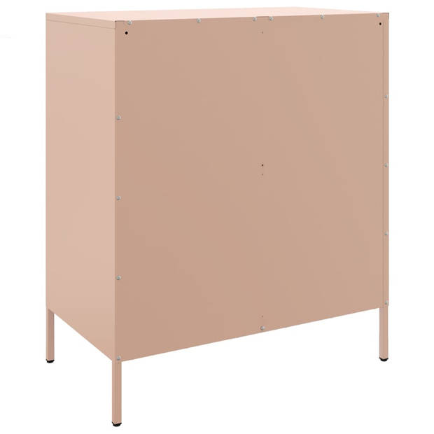 vidaXL Dressoir 68x39x79 cm staal roze