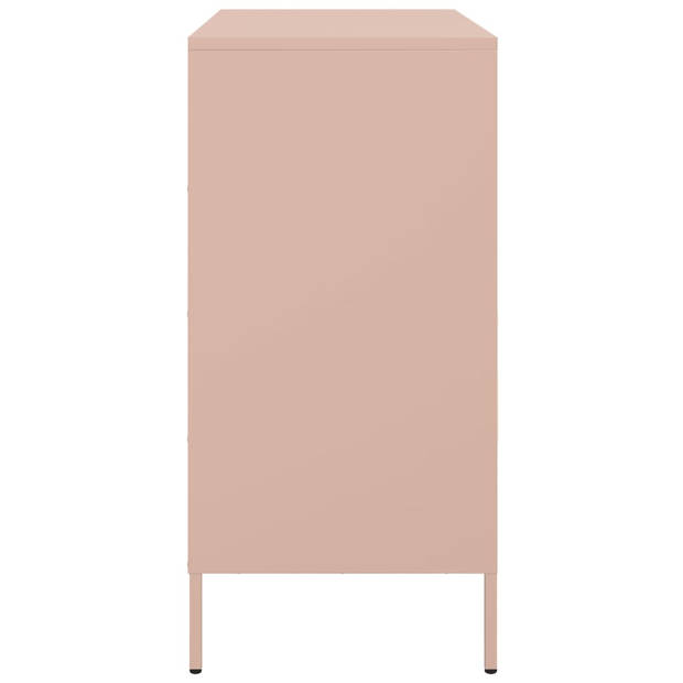 vidaXL Dressoir 68x39x79 cm staal roze