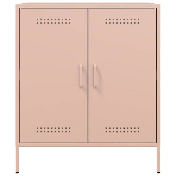 vidaXL Dressoir 68x39x79 cm staal roze