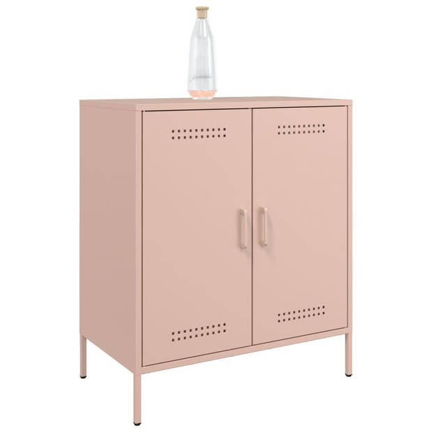 vidaXL Dressoir 68x39x79 cm staal roze