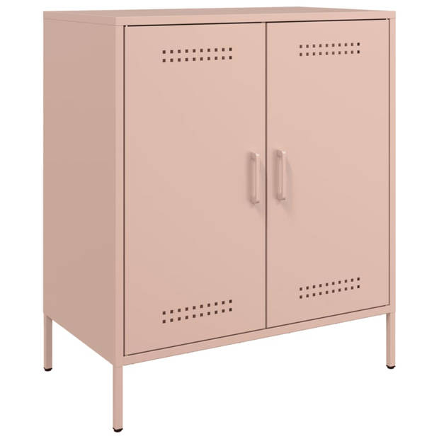 vidaXL Dressoir 68x39x79 cm staal roze