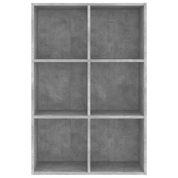 vidaXL Boekenkast/dressoir 66x30x98 cm bewerkt hout betongrijs