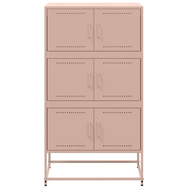 vidaXL Dressoir 68,5x38,5x123,5 cm staal roze