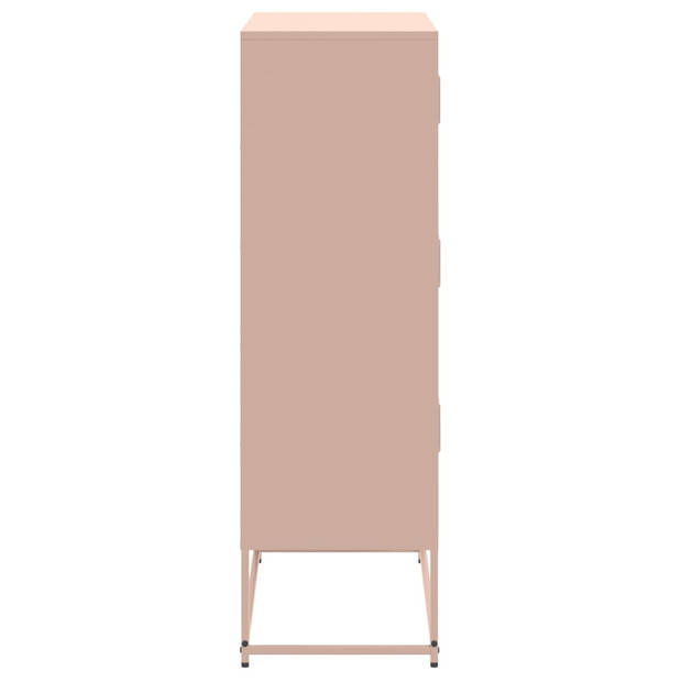 vidaXL Dressoir 68,5x38,5x123,5 cm staal roze