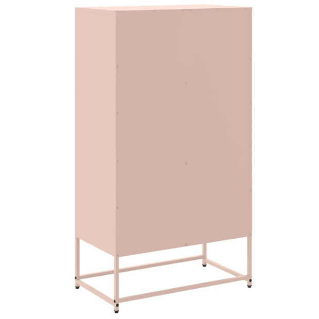 vidaXL Dressoir 68,5x38,5x123,5 cm staal roze