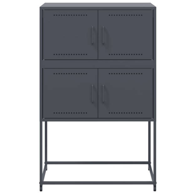 vidaXL Dressoir 68,5x38,5x107 cm staal antracietkleurig