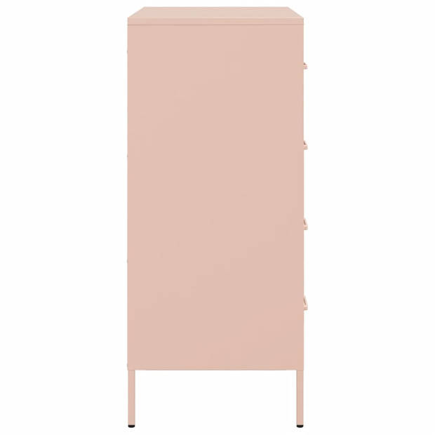 vidaXL Dressoir 68x39x89 cm staal roze