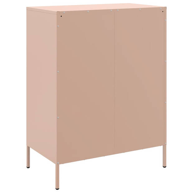 vidaXL Dressoir 68x39x89 cm staal roze