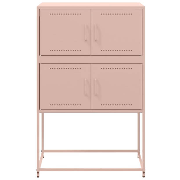 vidaXL Dressoir 68,5x38,5x107 cm staal roze