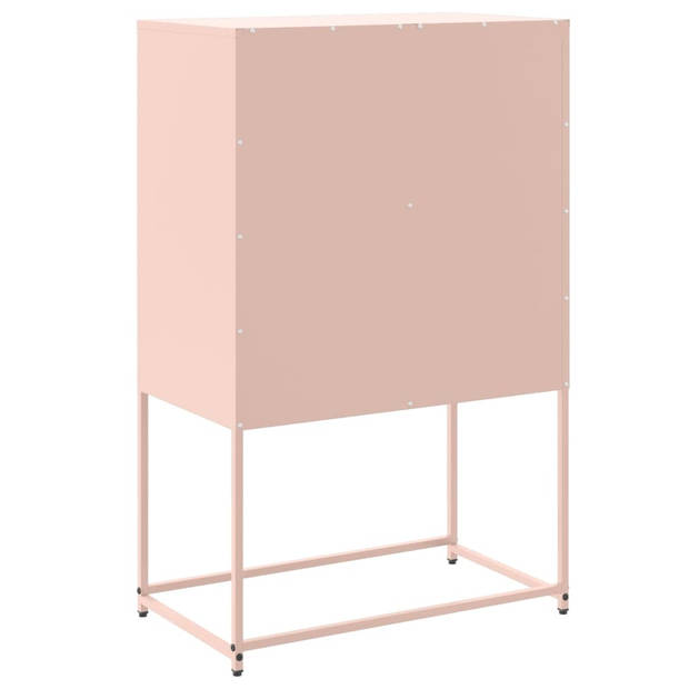 vidaXL Dressoir 68,5x38,5x107 cm staal roze