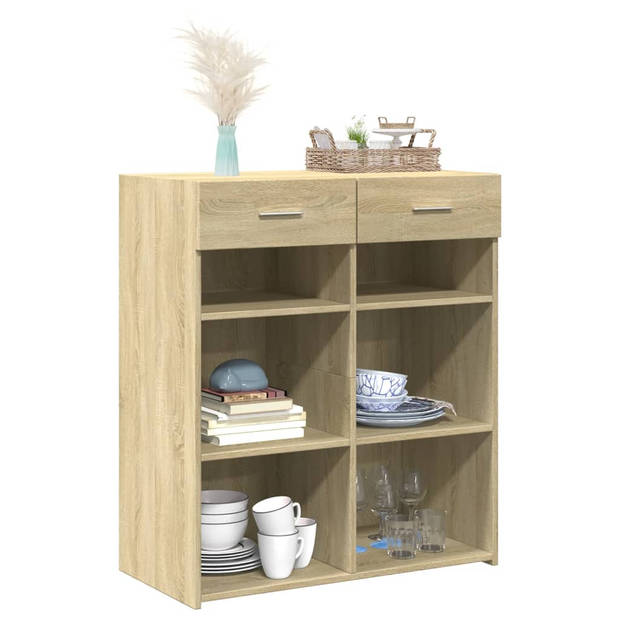 vidaXL Dressoir 80x42,5x93 cm bewerkt hout sonoma eikenkleurig