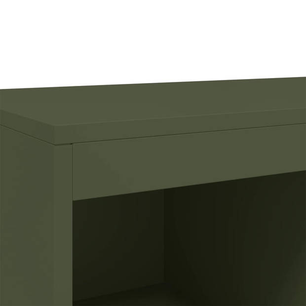 vidaXL Dressoir 68,5x39x111,5 cm koudgewalst staal olijfgroen