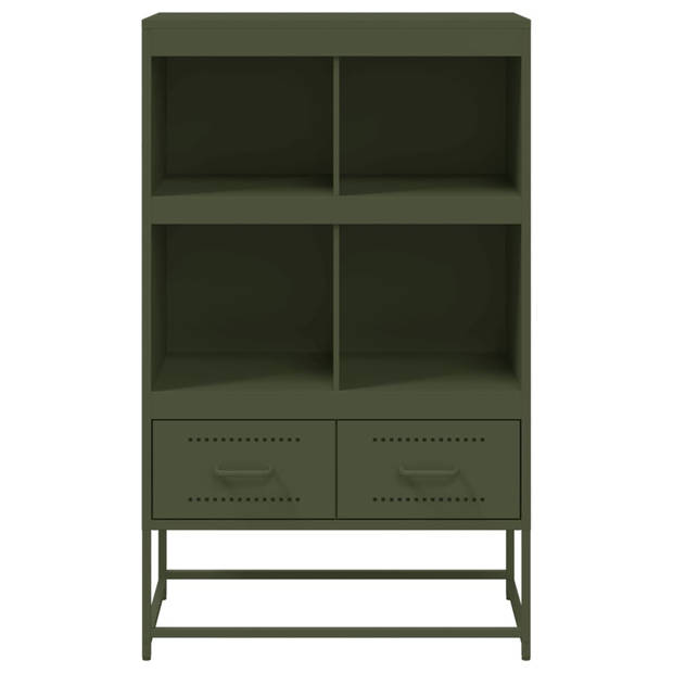 vidaXL Dressoir 68,5x39x111,5 cm koudgewalst staal olijfgroen