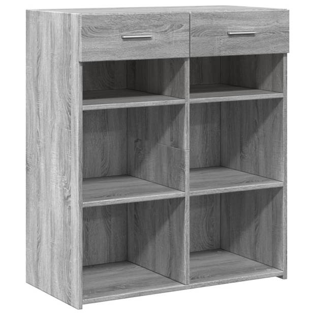 vidaXL Dressoir 80x42,5x93 cm bewerkt hout grijs sonoma eikenkleurig