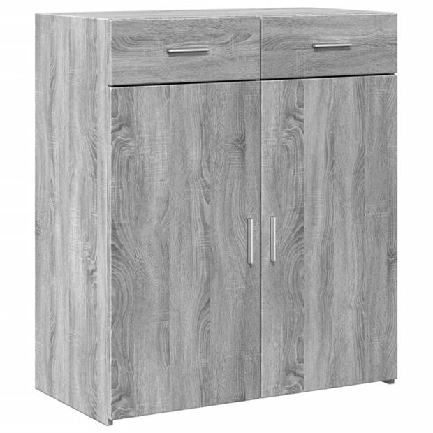 vidaXL Dressoir 80x42,5x93 cm bewerkt hout grijs sonoma eikenkleurig