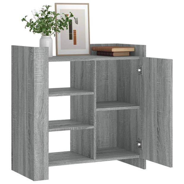 vidaXL Dressoir 73,5x35x75 cm bewerkt hout grijs sonoma eikenkleurig