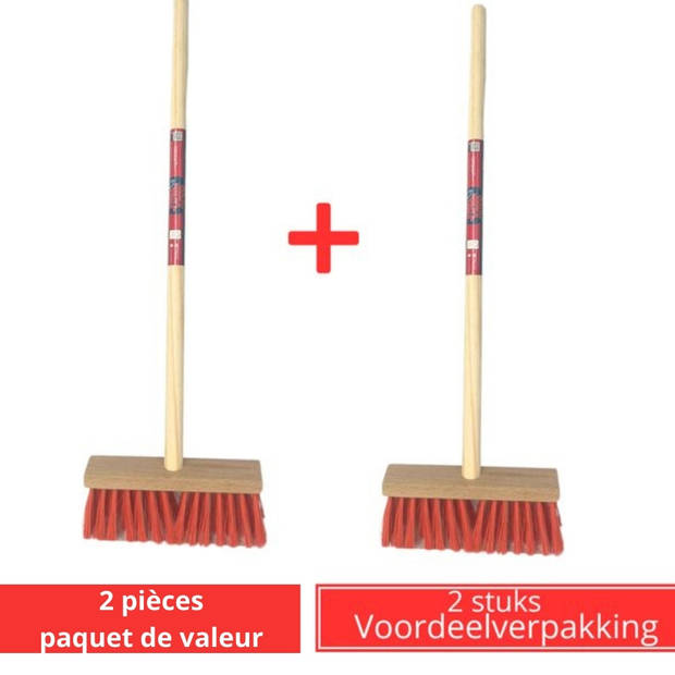 Synx Tools Kinderbezem Nylon Junior set van 2 - Totale lengte 65cm