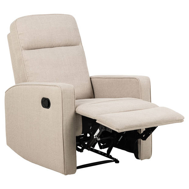 Amala fauteuil recliner met voetsteun beige.