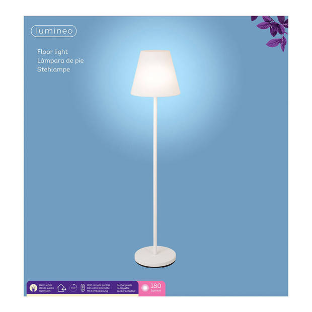 Vloerlamp Lumineo 894460 Wit 150 cm Herlaadbaar