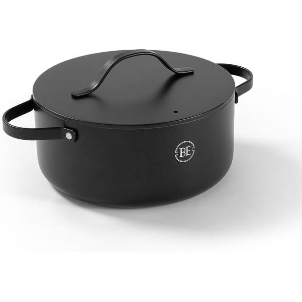 BE Living Braadpan met Deksel - Ø 24 cm - PFAS vrije Kookpan inductie - Geschikt voor alle warmtebronnen - Zwart