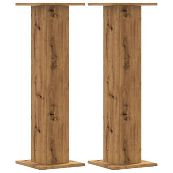 vidaXL Plantenstandaards 2 st 30x30x95 cm hout artisanaal eiken