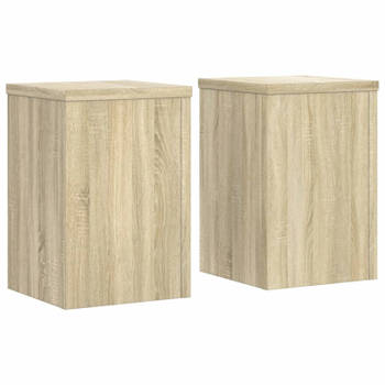 vidaXL Plantenstandaards 2 st 20x20x30 cm bewerkt hout sonoma eiken