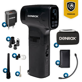 Donrox C542 Premium - Combinatie Compressor Bandenpomp en Luchtpomp + Inclusief Oplader & Extra Batterij