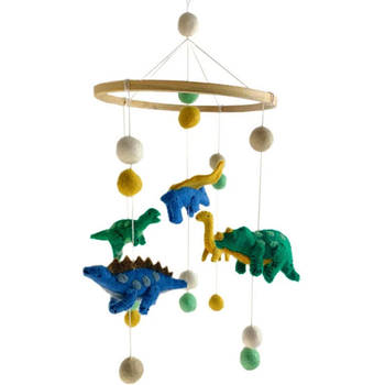 Mobiel Dinosaurussen - 20cm - Vilten Figuren - BeYoona - Fairtrade - Decoratie voor boven Bed, Box.