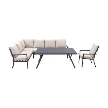 Sergio lounge dining set met stoel - Carbon/Desert - 3-delig links