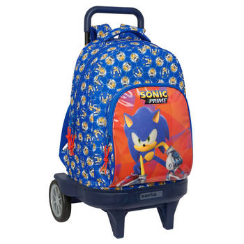 Schoolrugzak met Wielen Sonic Prime Blauw 33 x 45 x 22 cm