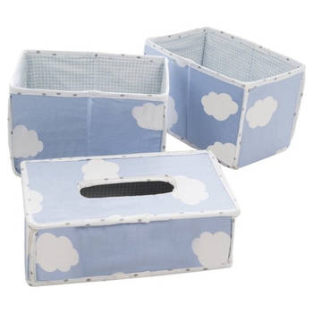 Roba Opbergmandenset Little Clouds 20 cm Polyester Blauw