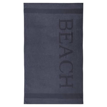 Droomtextiel® Beach Strandlaken xxl 100x200 cm - Antraciet - Grijs - 100% Zacht Katoen - Sterke Kwaliteit