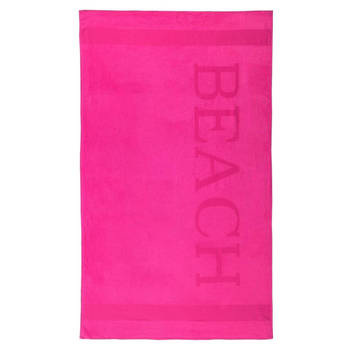 Droomtextiel® Beach Strandlaken xxl 100x200 cm - Fuchsia - 100% Zacht Katoen - Sterke Kwaliteit